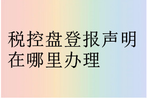 稅控盤登報聲明在哪里辦理