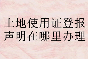 土地使用證登報聲明在哪里辦理