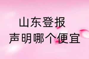 山東登報聲明哪個便宜