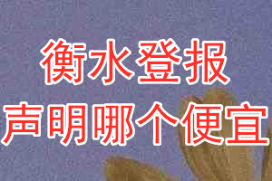 衡水登報聲明哪個便宜