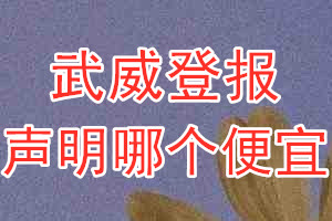 武威登報聲明哪個便宜