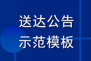 送達公告示范模板