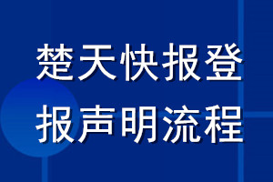 楚天快報登報聲明流程