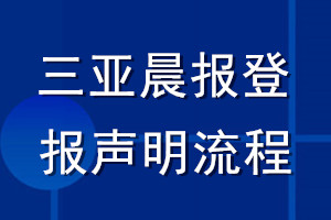 三亞晨報登報聲明流程